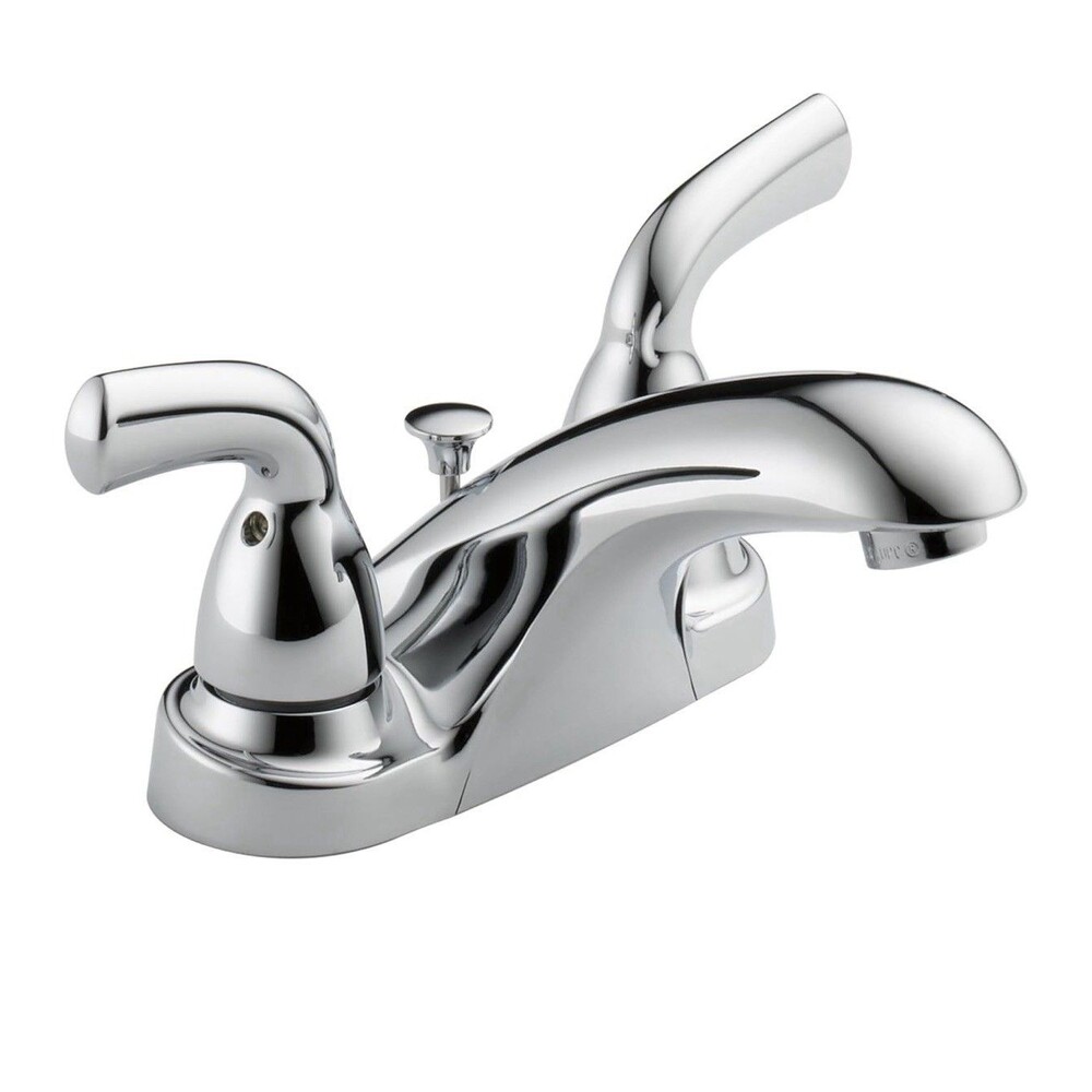 Delta Foundations 4" Centerset Double Handle Bathroom Faucet in Polished Chrome